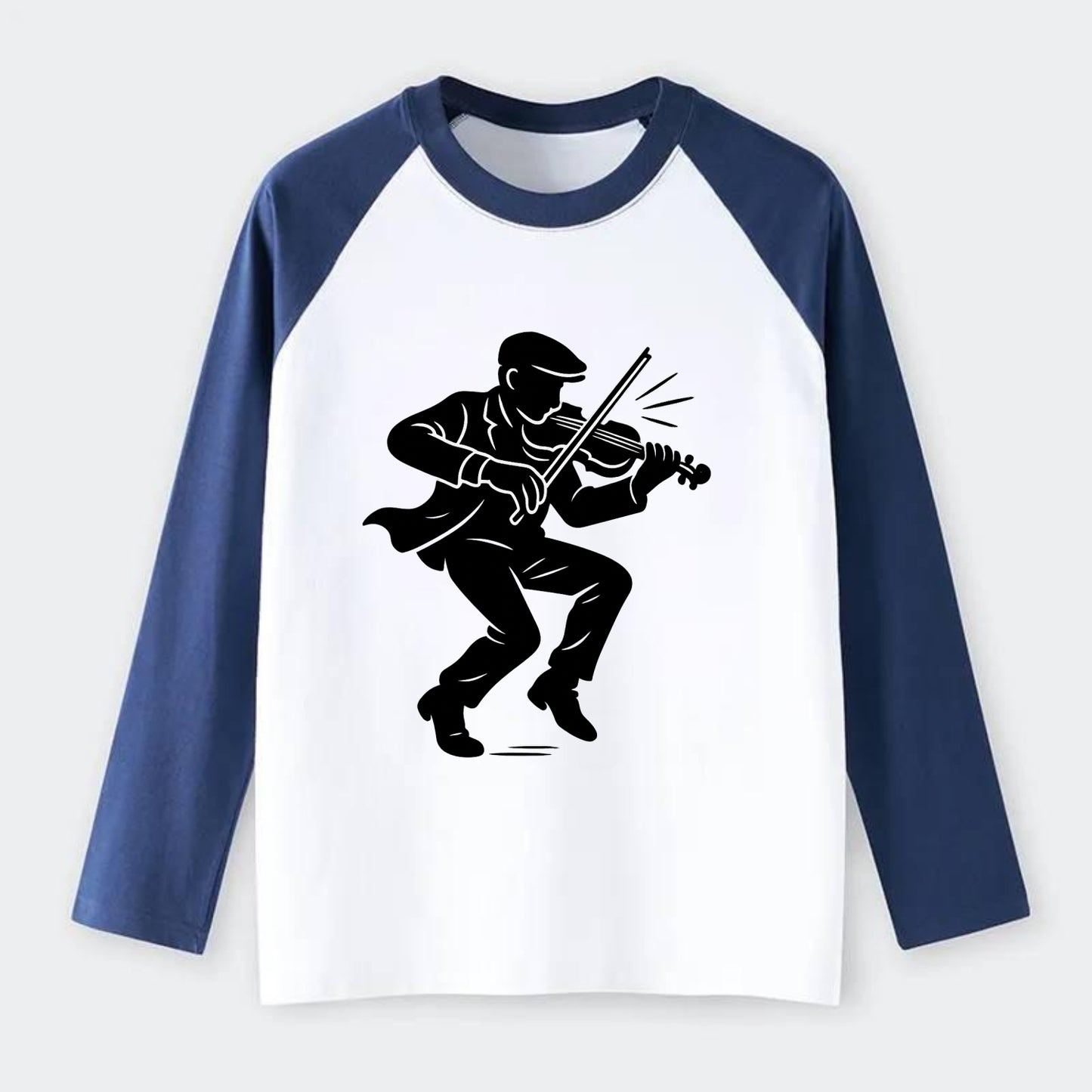 Irish folk musician traditional jig - Raglan Long Sleeve T-Shirt - Blue