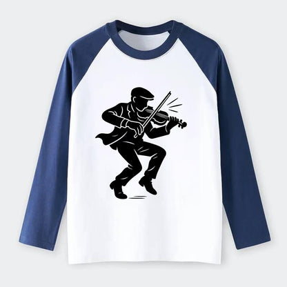 Irish folk musician traditional jig - Raglan Long Sleeve T-Shirt - Blue