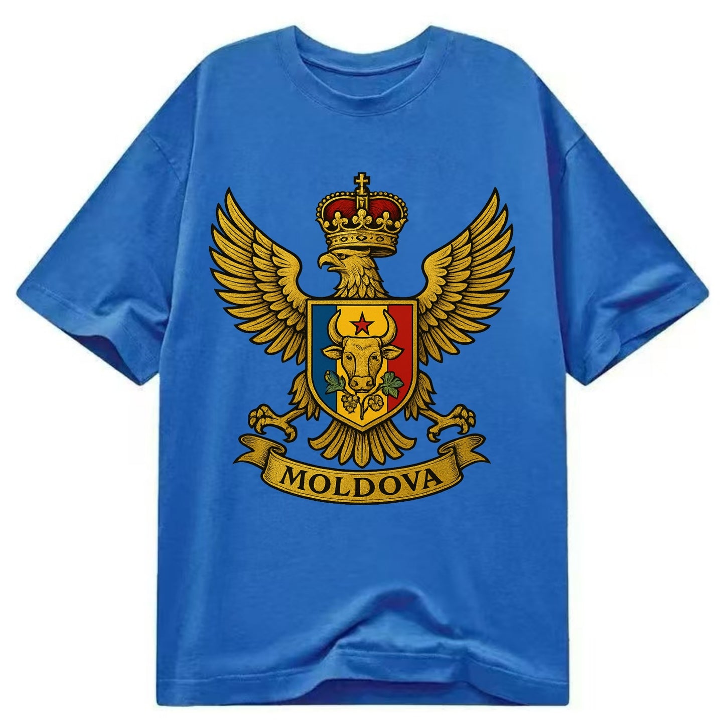 Moldova Heritage Badge  - Classic T-shirt - Blue