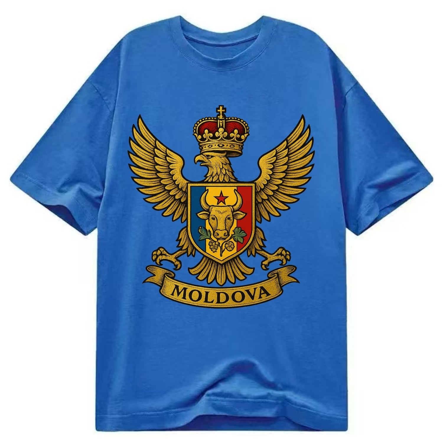 Moldova Heritage Badge  - Classic T-shirt - Blue