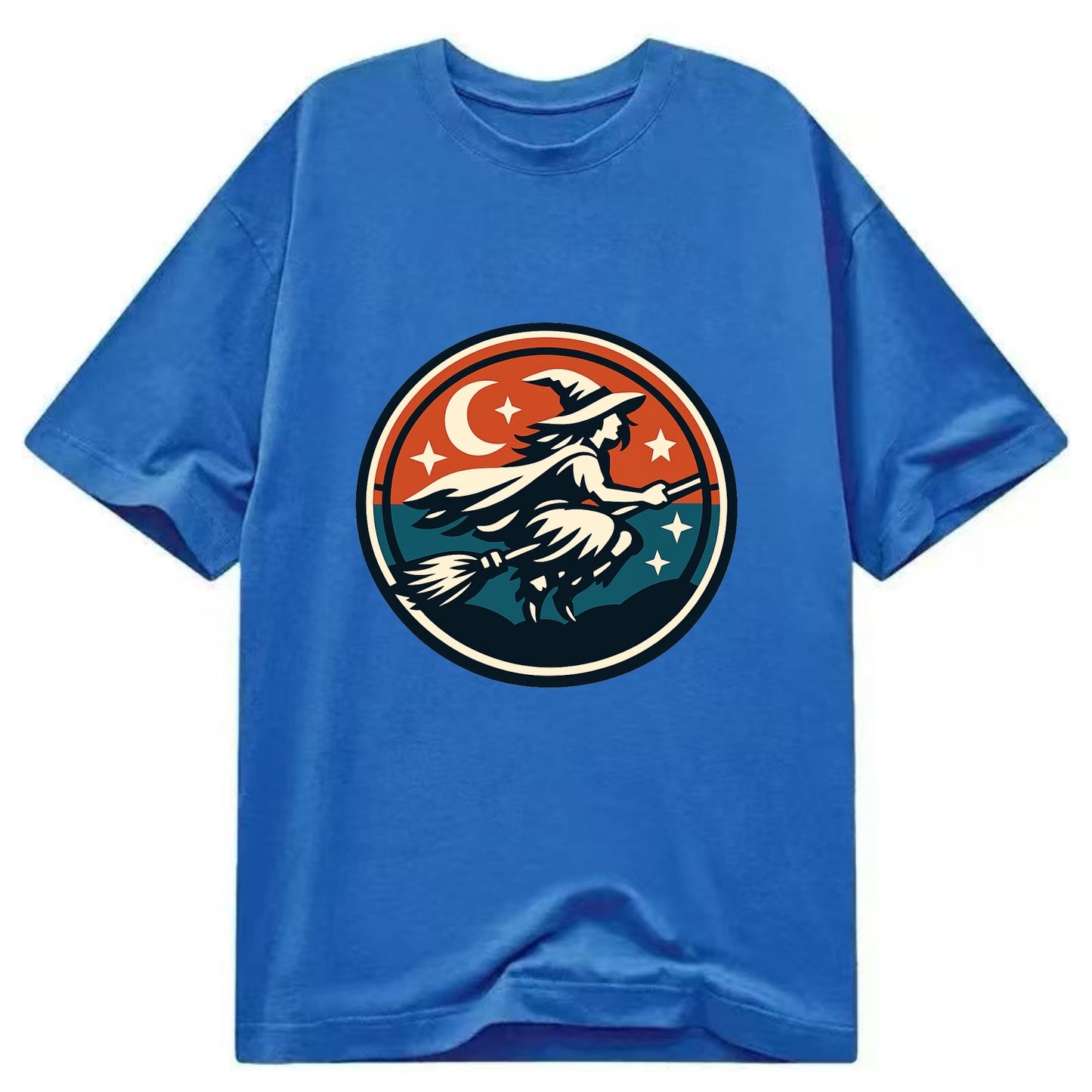 Mystic Night Witch Emblem - Classic T-shirt - Blue