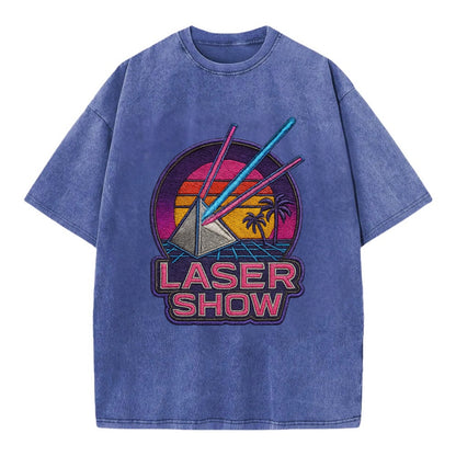 Laser Show - Vintage T-shirt - Blue