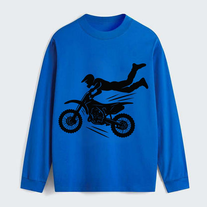 Motocross rider airborne trick - Classic Long Sleeve Shirt - Blue
