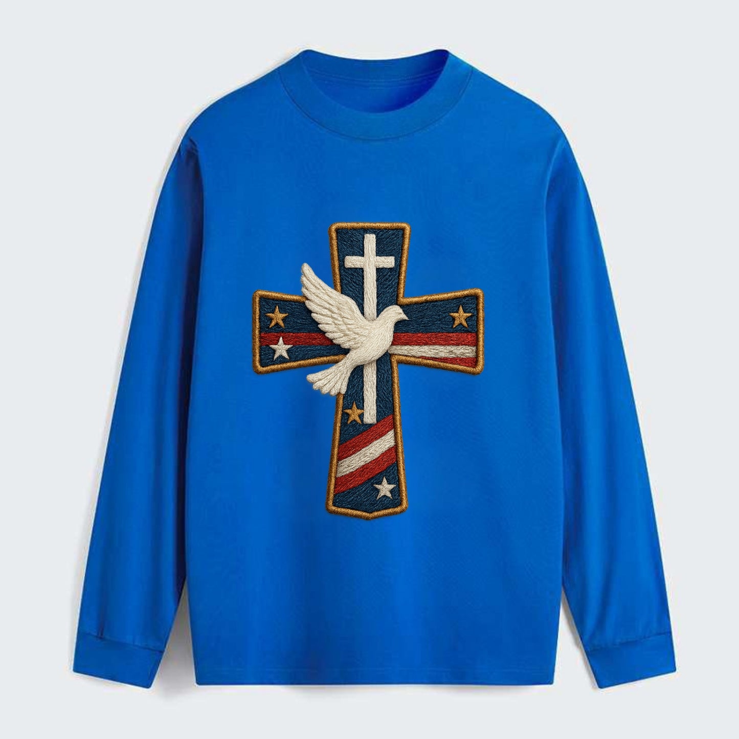 Dove and Cross  - Classic Long Sleeve Shirt - Blue