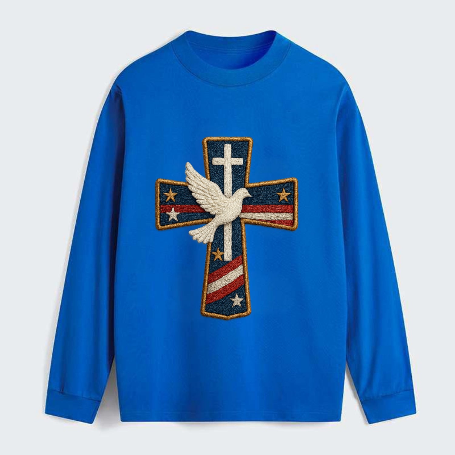 Dove and Cross  - Classic Long Sleeve Shirt - Blue