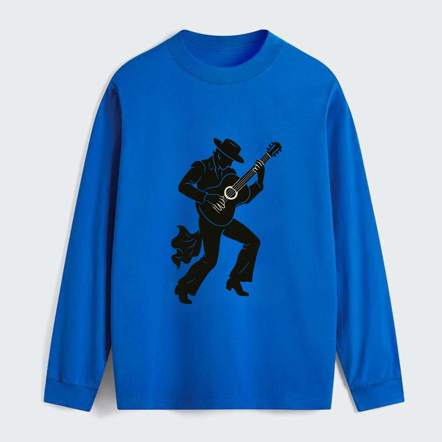 Flamenco guitarist dramatic pose - Classic Long Sleeve Shirt - Blue