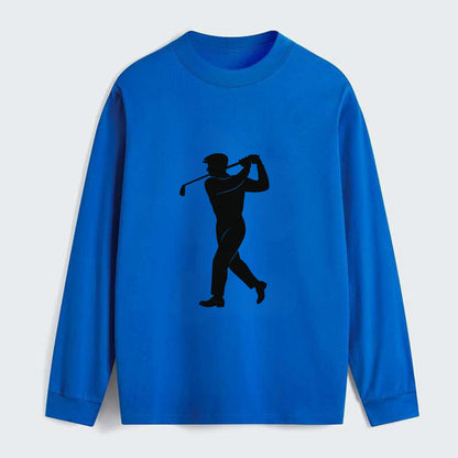 Golfer perfect swing follow-through - Classic Long Sleeve Shirt - Blue