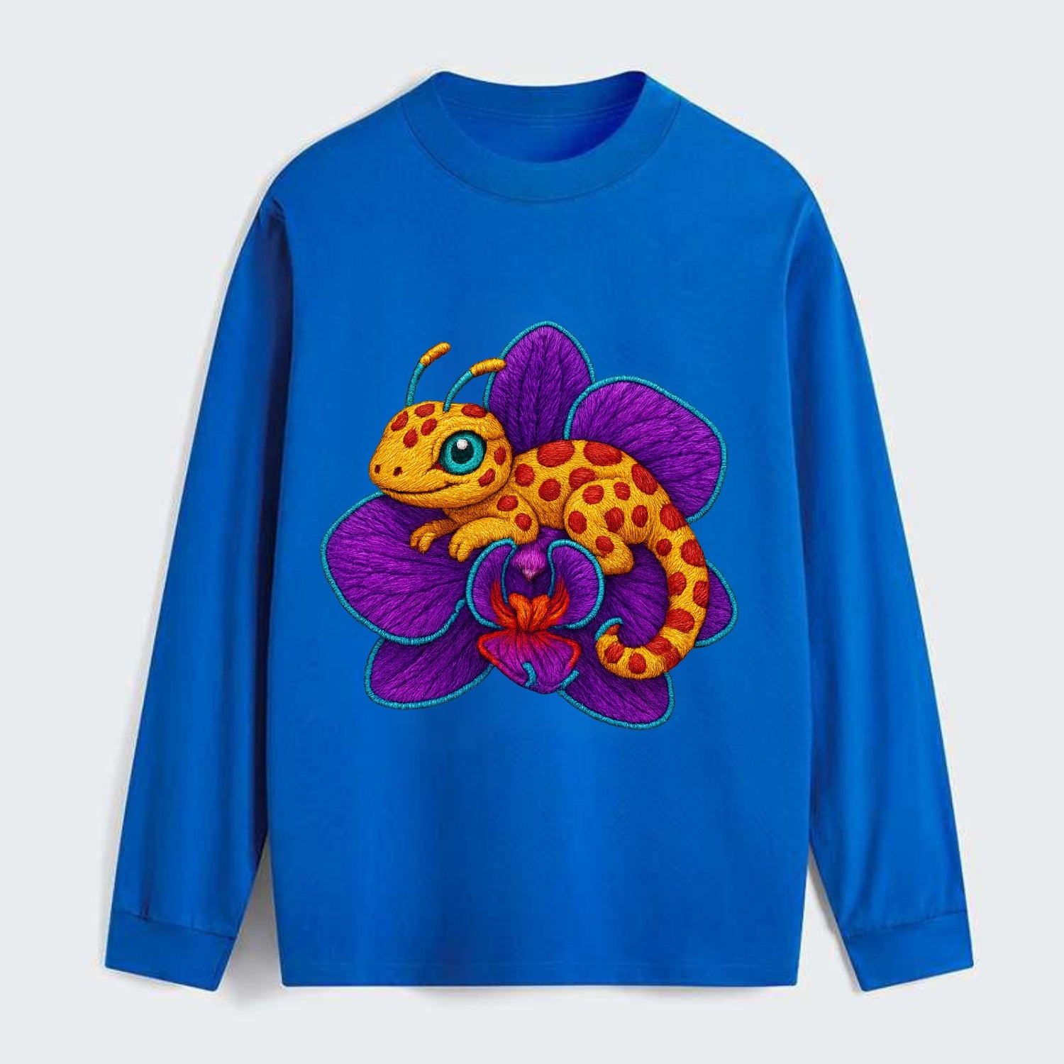 Leopard Orchid - Classic Long Sleeve Shirt - Blue
