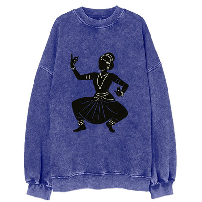 Bharatanatyam classical Indian pose - Vintage Sweatshirt - Blue