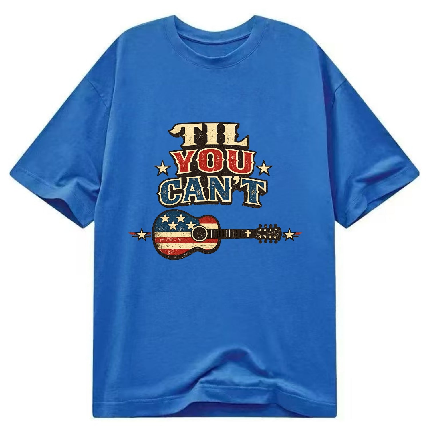 Til You Cant - Flag Guitar - Classic T-shirt - Blue