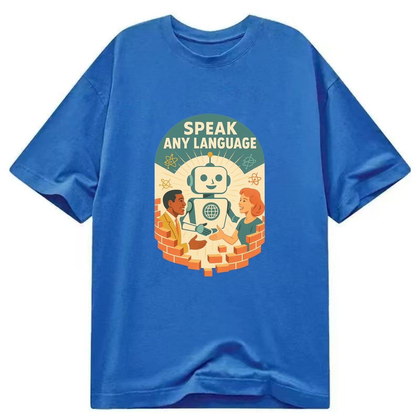 Language learning AI breaking down barriers - "Speak Any Language" - - Classic T-shirt - Blue