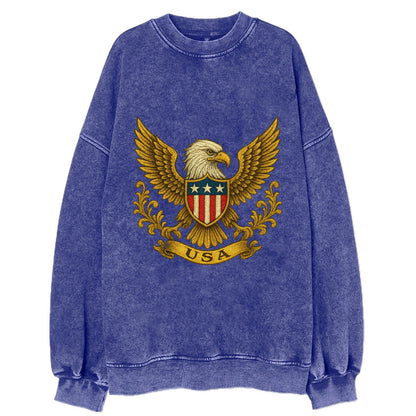 Usa Heritage Eagle 2 - Vintage Sweatshirt - Blue