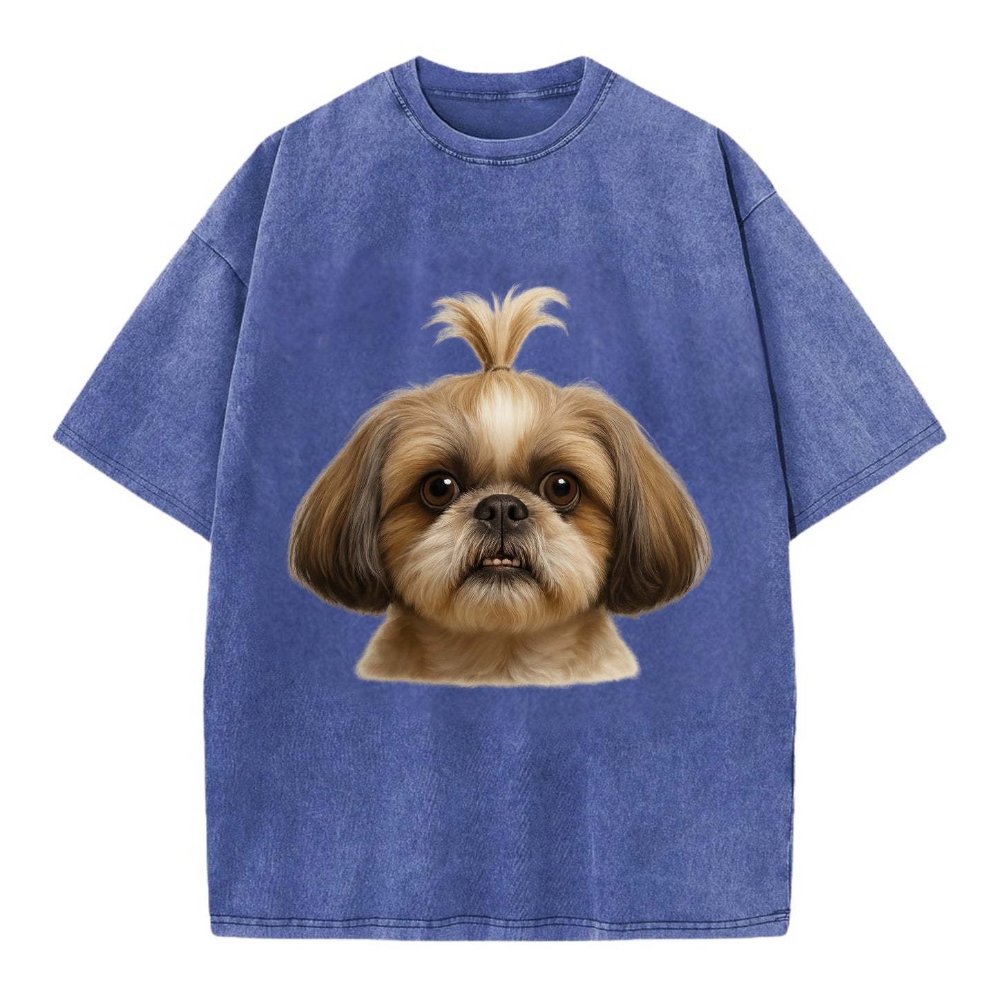 Shih Tzu  - Vintage T-shirt - Blue