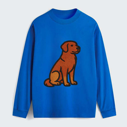 Nova Scotia Duck Tolling Retriever - Red embroidered pose - Classic Long Sleeve Shirt - Blue