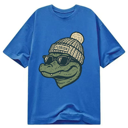 Gainesville Gator wearing Florida beanie - Classic T-shirt - Blue