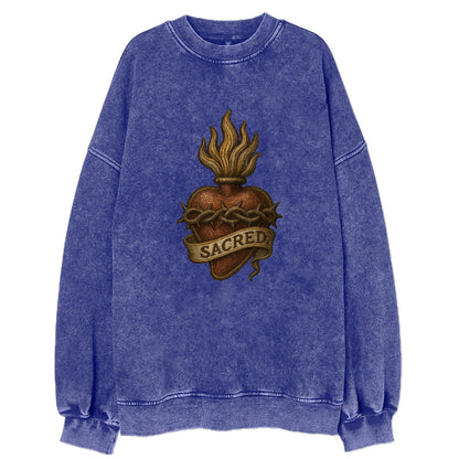 Sacred Heart  - Vintage Sweatshirt - Blue