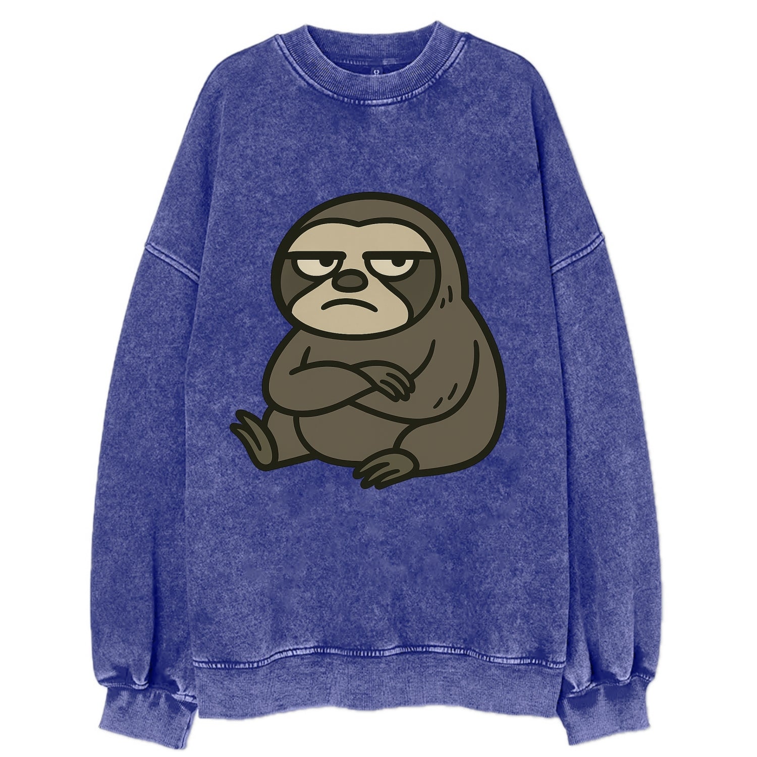 The Sloth Judging Silently - Vintage Sweatshirt - Blue