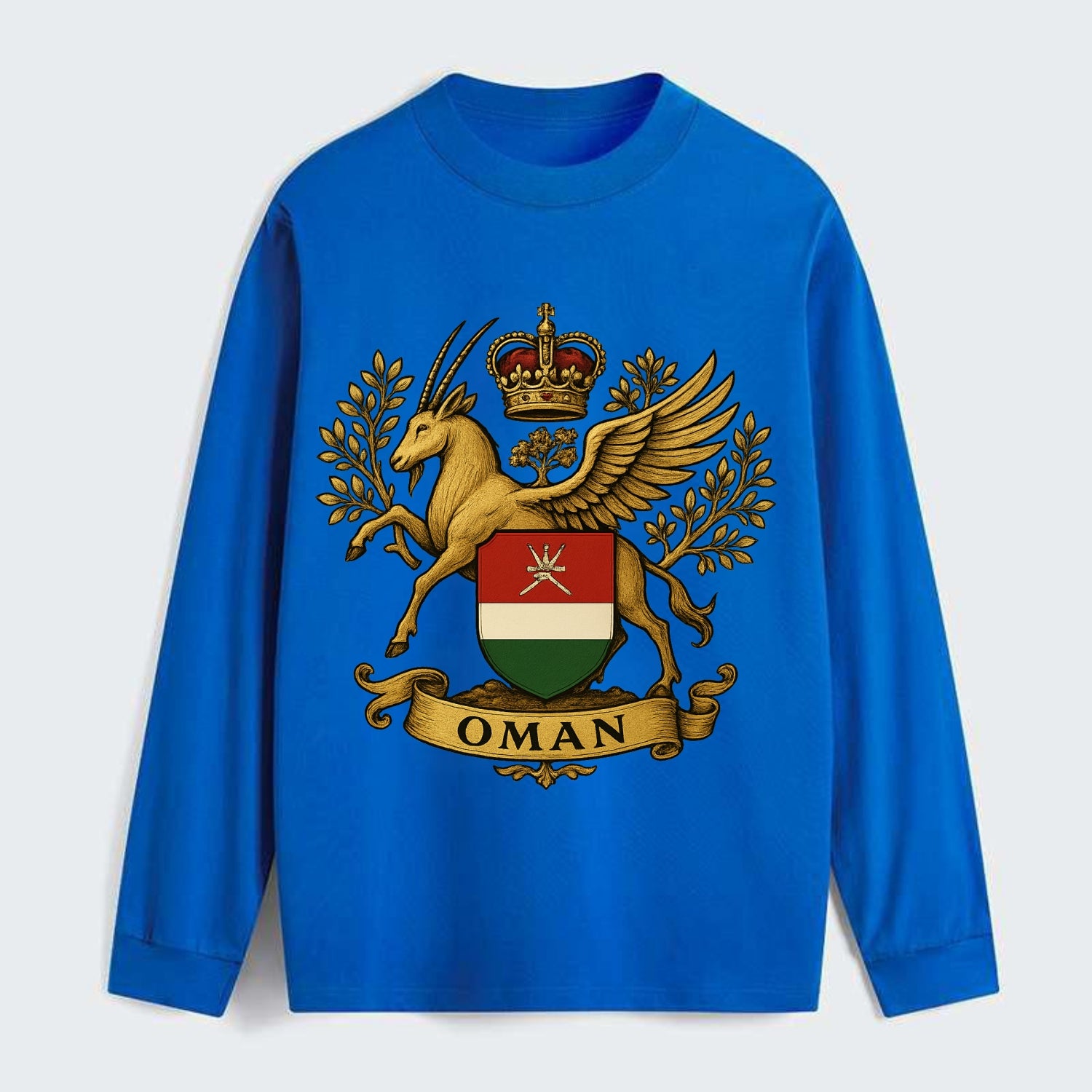 Oman Heritage Badge  - Classic Long Sleeve Shirt - Blue