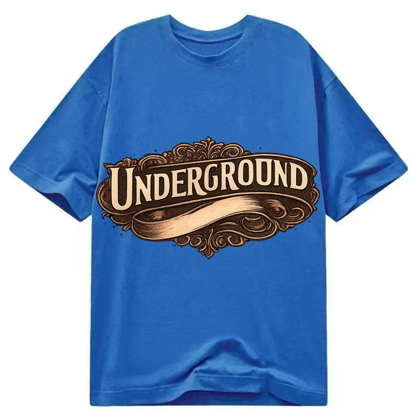 Bold typography design - "UNDERGROUND" - hidden scene, alternative - Classic T-shirt - Blue