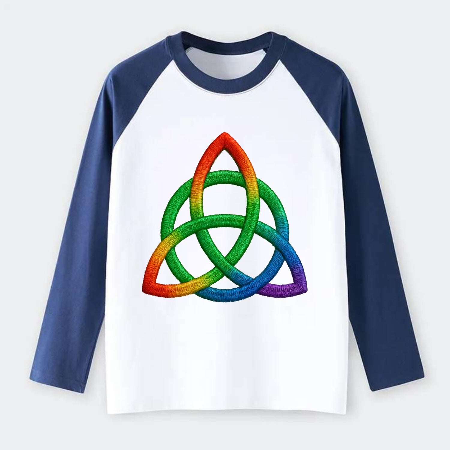 Triquetra  - Raglan Long Sleeve T-Shirt - Blue