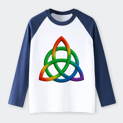 Triquetra  - Raglan Long Sleeve T-Shirt - Blue
