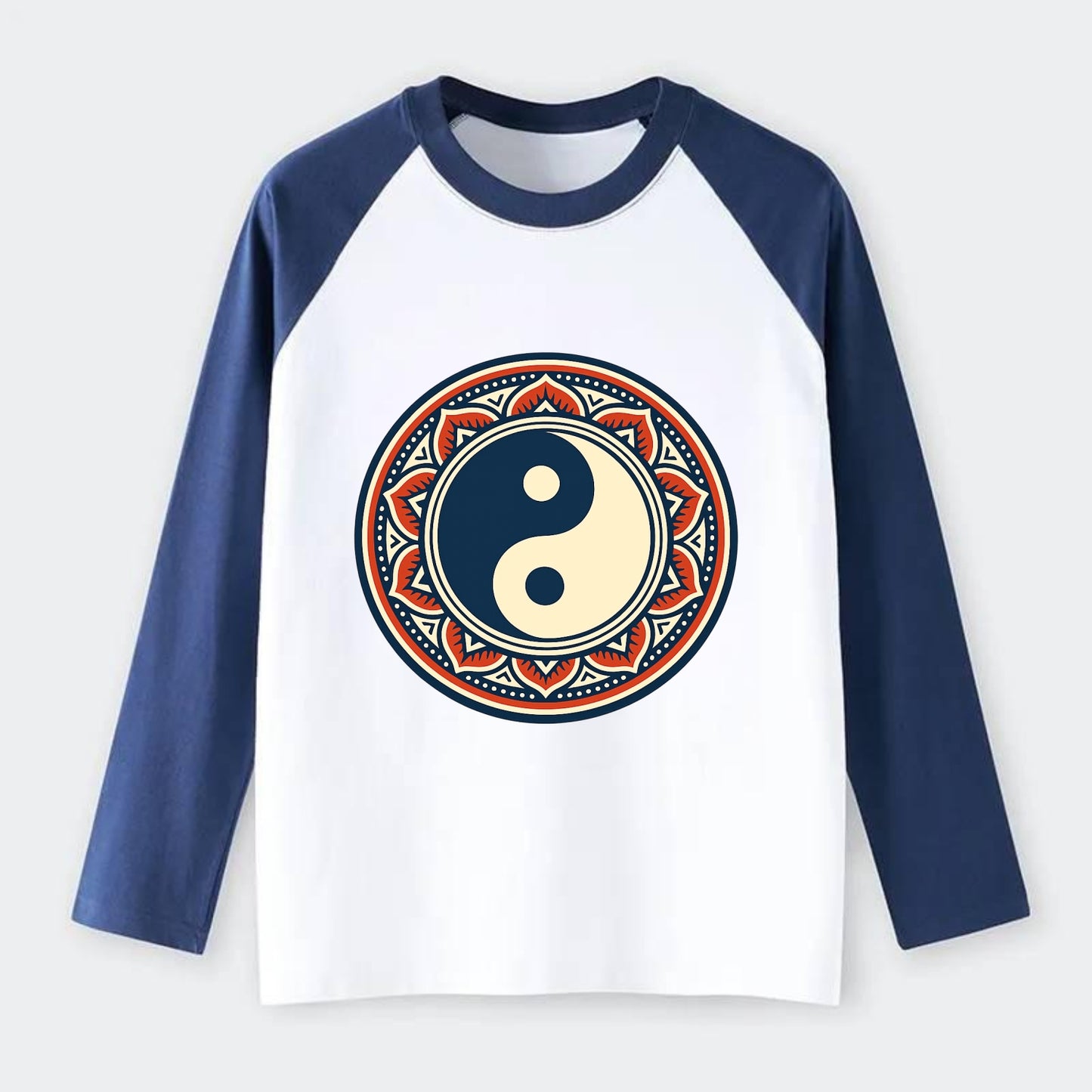 Harmony of Balance - Raglan Long Sleeve T-Shirt - Blue