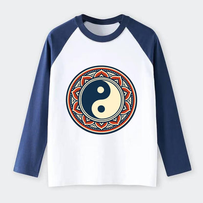 Harmony of Balance - Raglan Long Sleeve T-Shirt - Blue