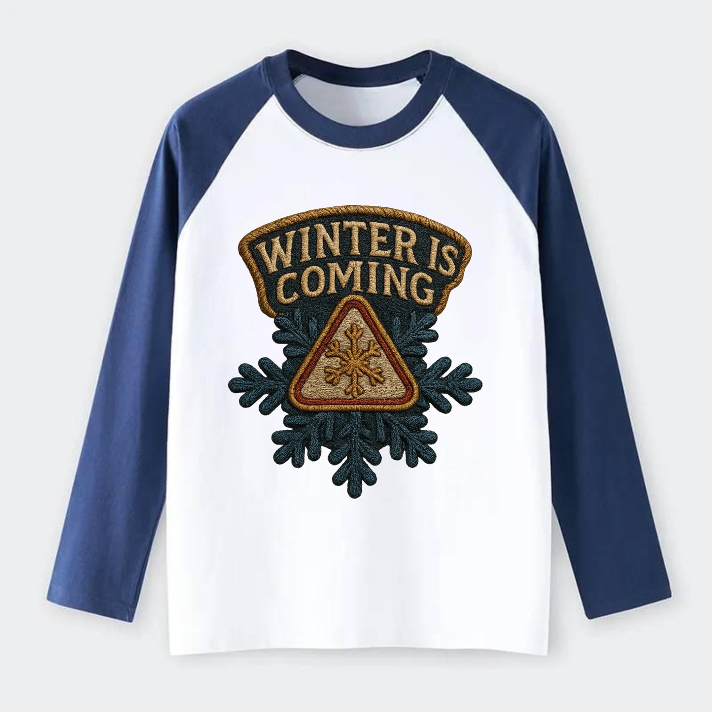 Winter Is Coming  - Raglan Long Sleeve T-Shirt - Blue
