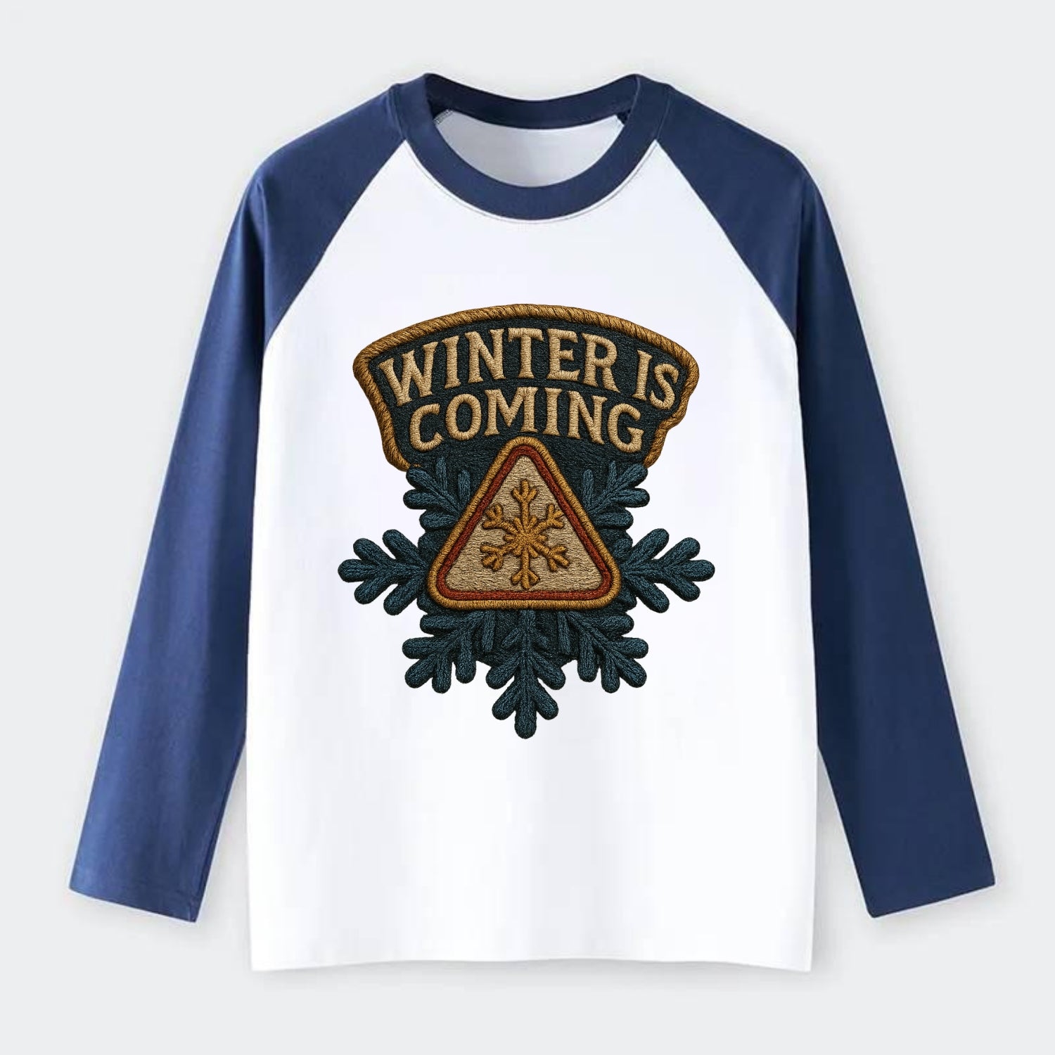 Winter Is Coming  - Raglan Long Sleeve T-Shirt - Blue