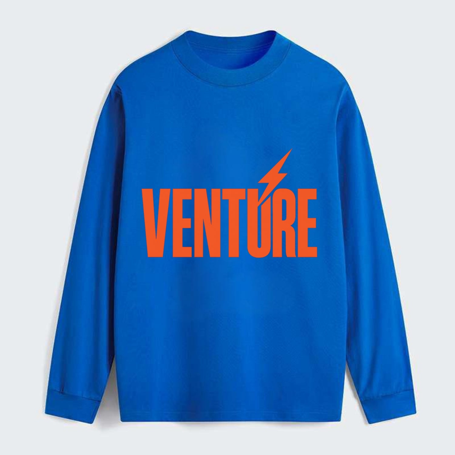 Bold typography design - "VENTURE" - taking risks, bold exploration - Classic Long Sleeve Shirt - Blue