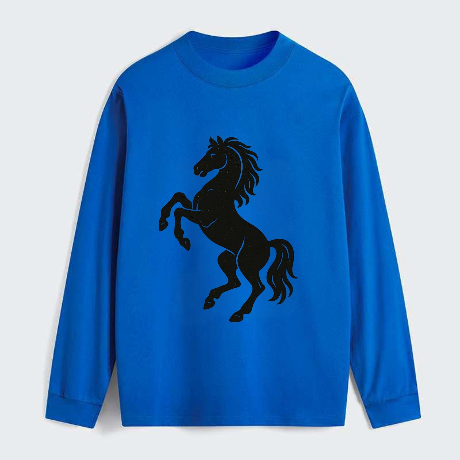 Stallion rearing on hind legs - Classic Long Sleeve Shirt - Blue