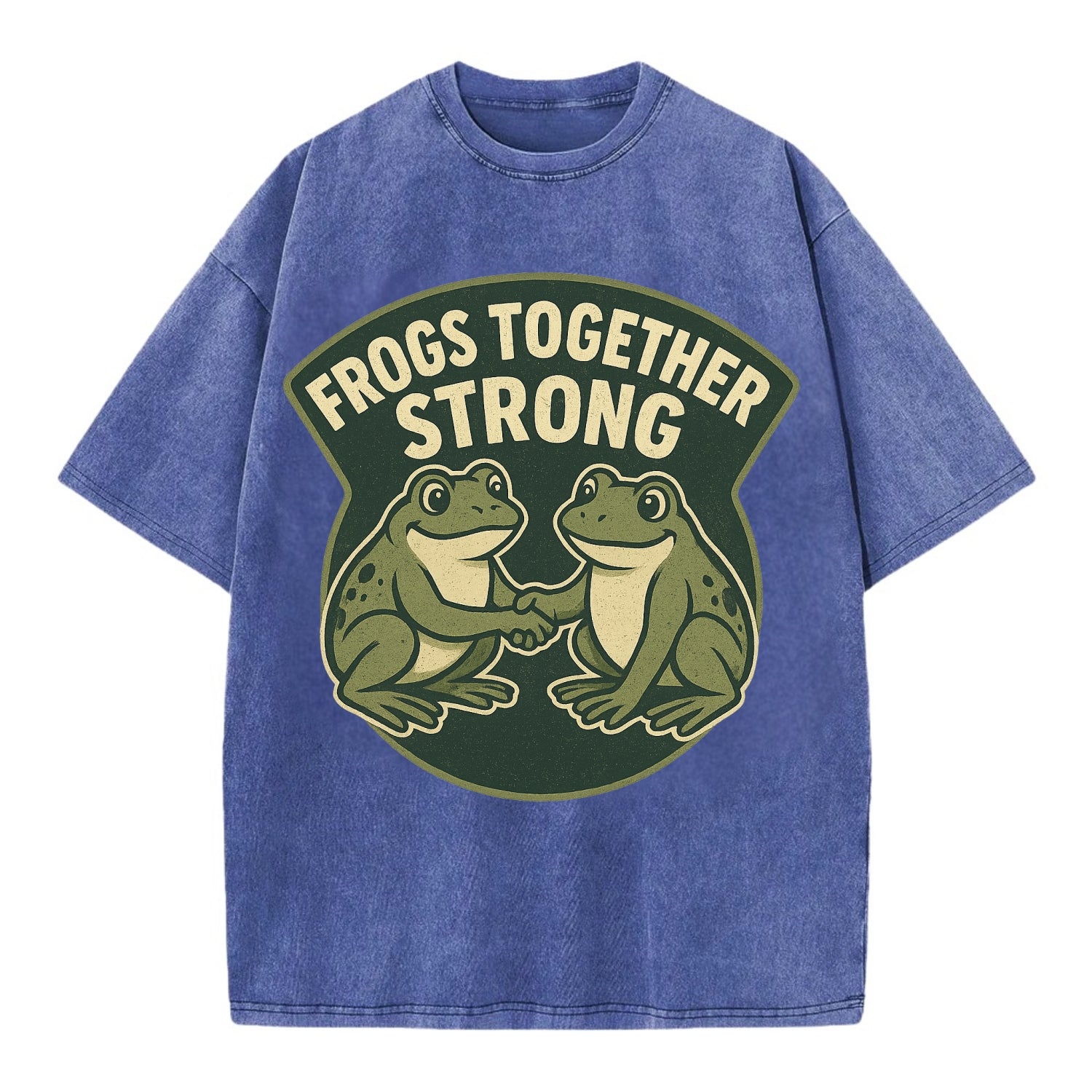Frogs Together Strong 3 - Vintage T-shirt - Blue