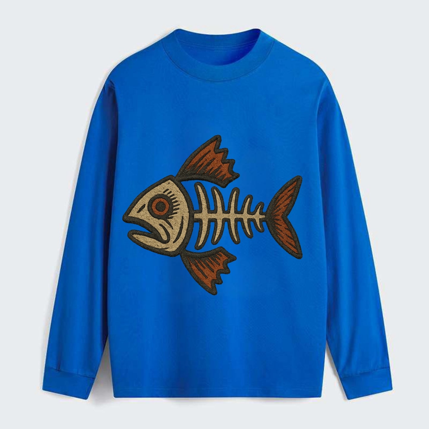 Fish Skeleton  - Classic Long Sleeve Shirt - Blue