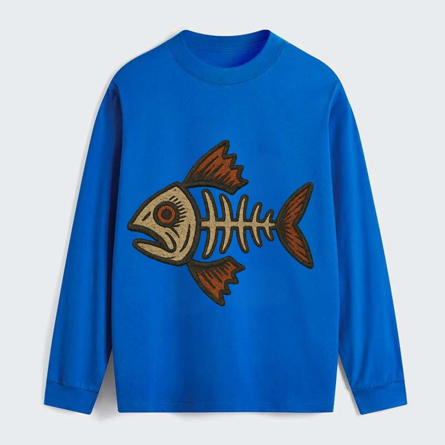 Fish Skeleton  - Classic Long Sleeve Shirt - Blue