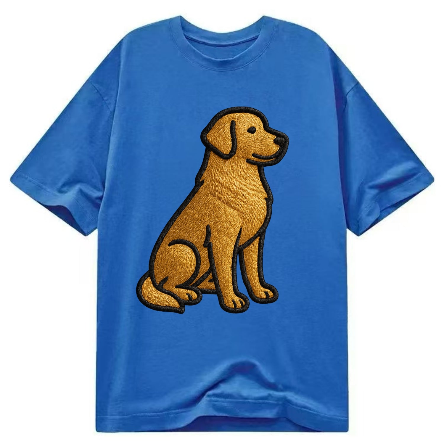 Golden Retriever - Contemporary geometri - Classic T-shirt - Blue