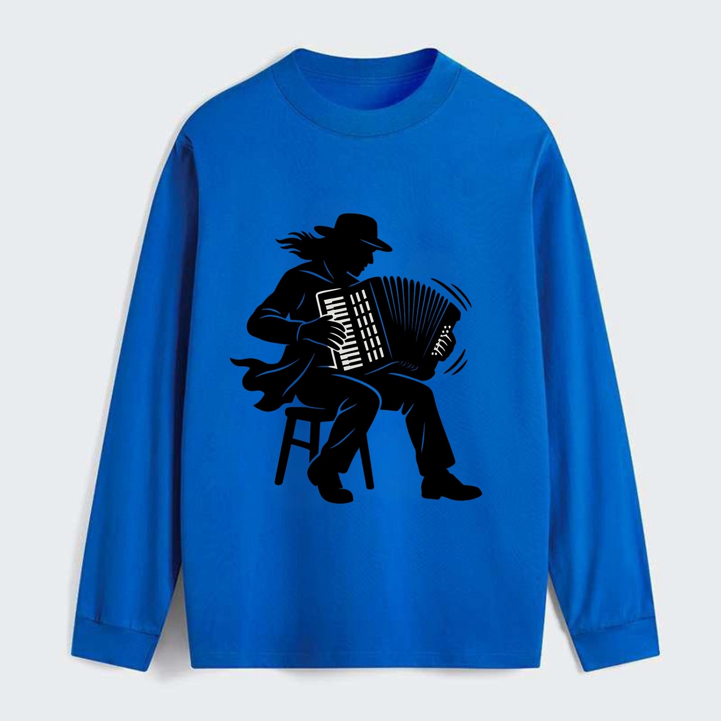 Accordion player street musician - Classic Long Sleeve Shirt - Blue