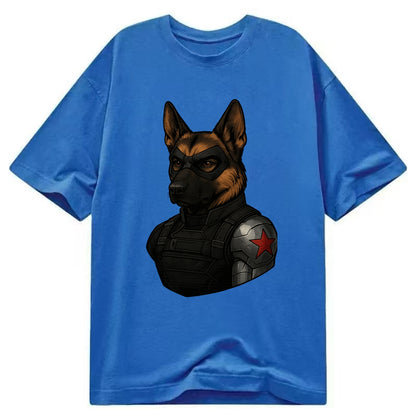 German Shepherd Winter Soldier  - Classic T-shirt - Blue