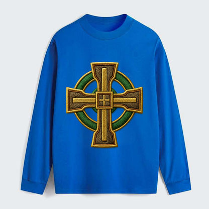 Durrow Cross - Classic Long Sleeve Shirt - Blue