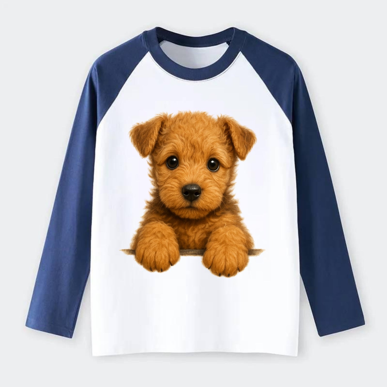 Lakeland Terrier  - Raglan Long Sleeve T-Shirt - Blue