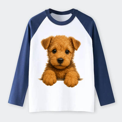 Lakeland Terrier  - Raglan Long Sleeve T-Shirt - Blue