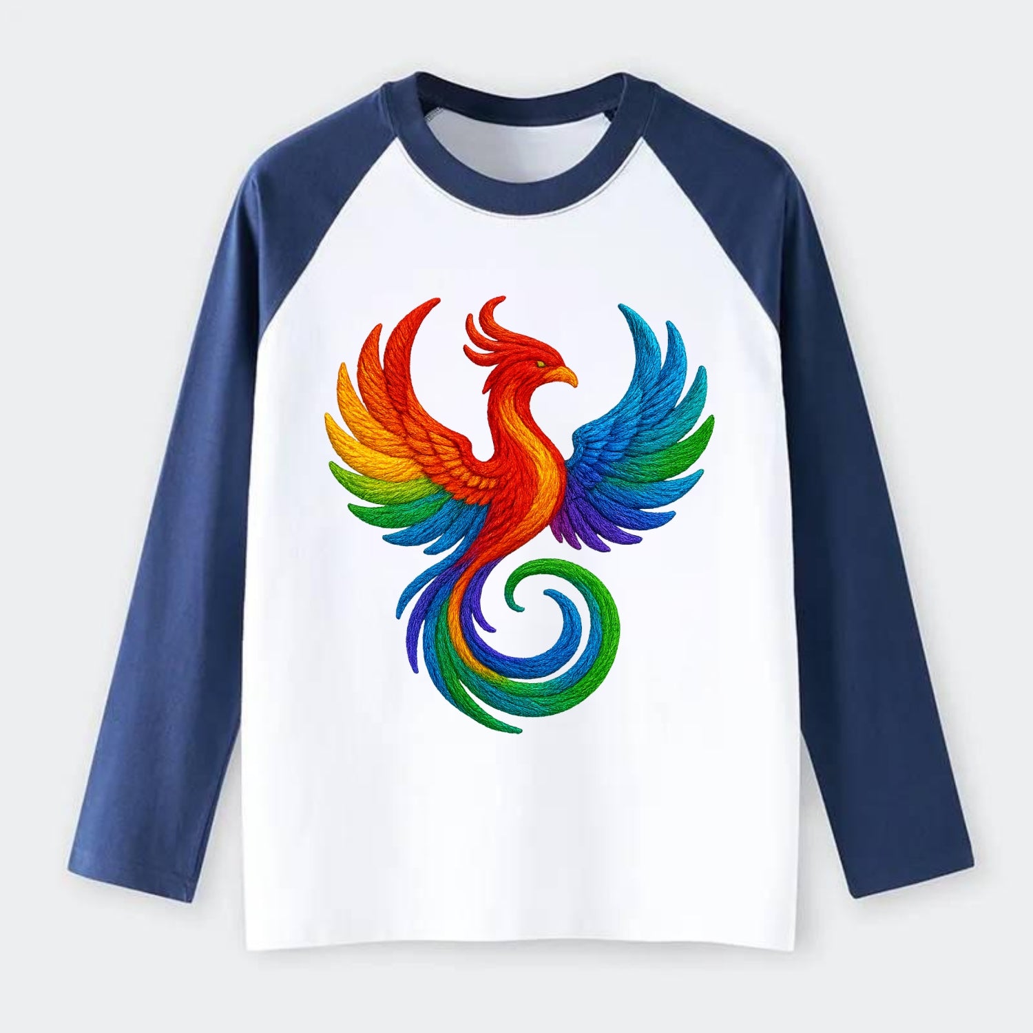Phoenix Rising  - Raglan Long Sleeve T-Shirt - Blue