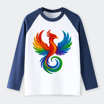 Phoenix Rising  - Raglan Long Sleeve T-Shirt - Blue