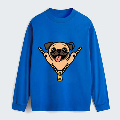 Pug - Classic Long Sleeve Shirt - Blue