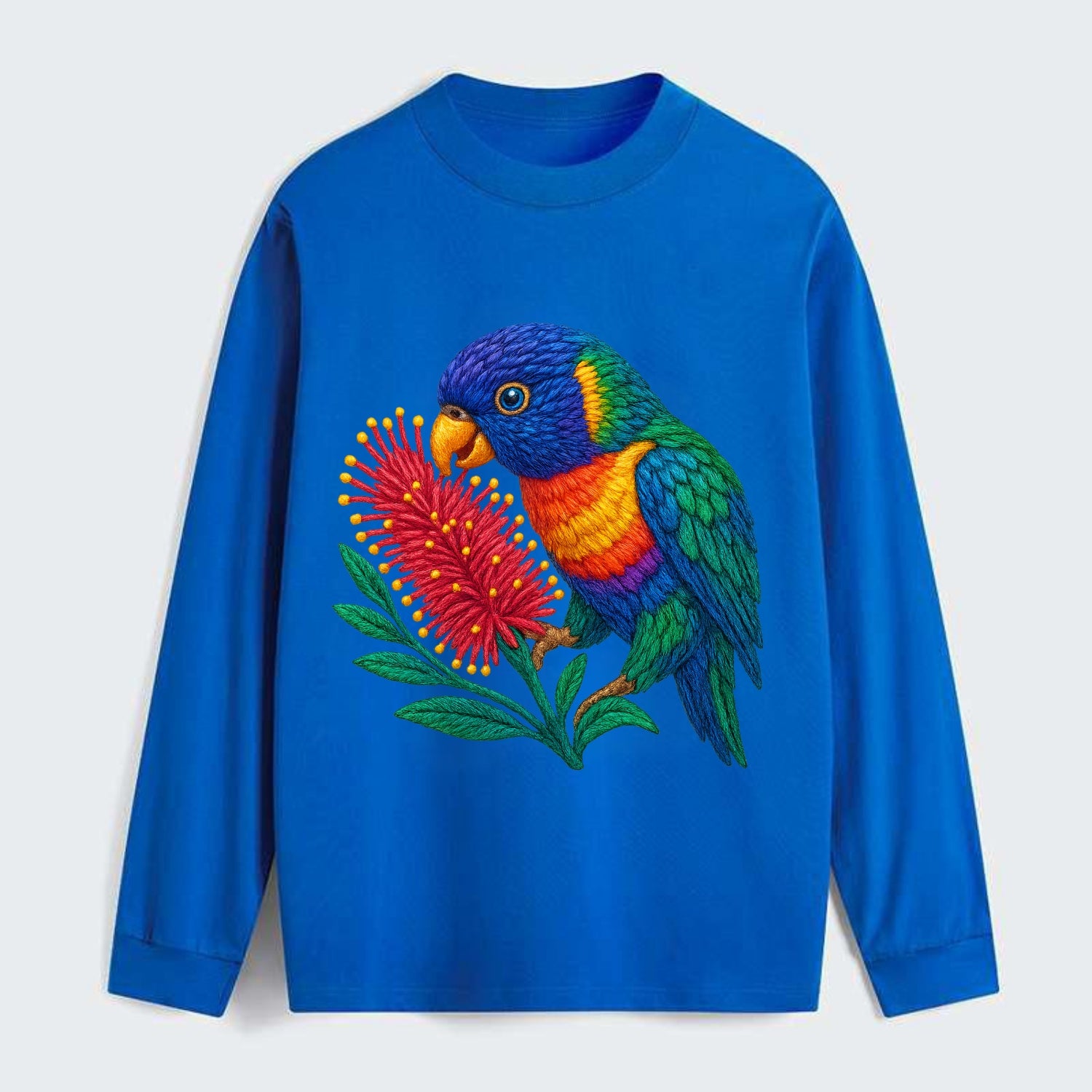 Rainbow Lorikeet Bottlebrush - Classic Long Sleeve Shirt - Blue
