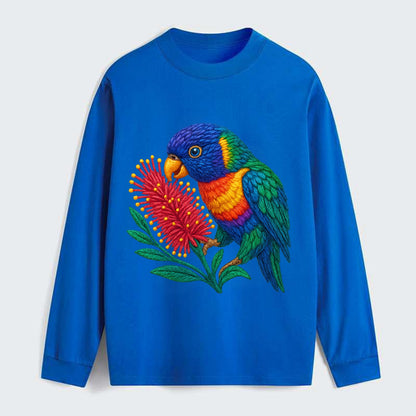 Rainbow Lorikeet Bottlebrush - Classic Long Sleeve Shirt - Blue