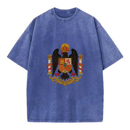 Imperial Eagle Of Spain Crest - Vintage T-shirt - Blue