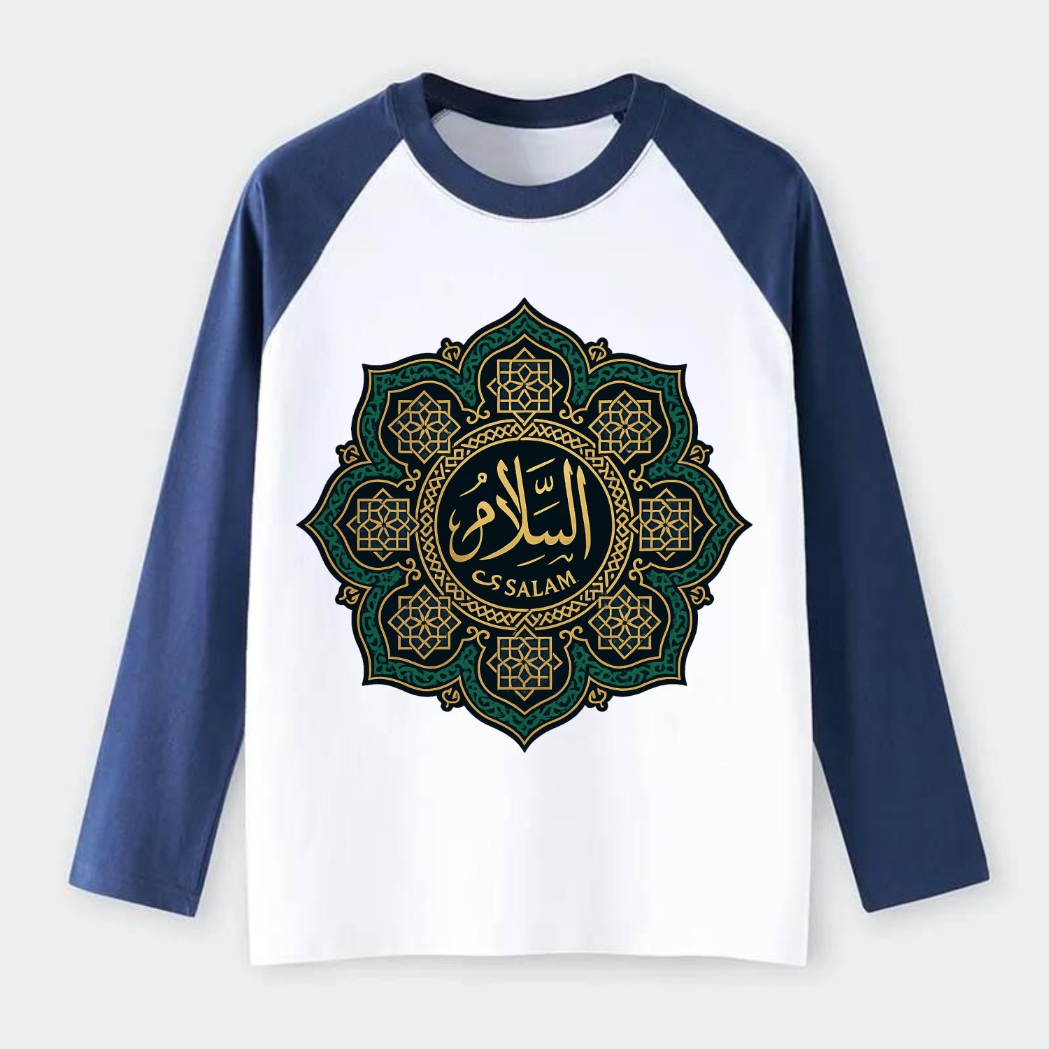 As-Salam Mandala - Raglan Long Sleeve T-Shirt - Blue