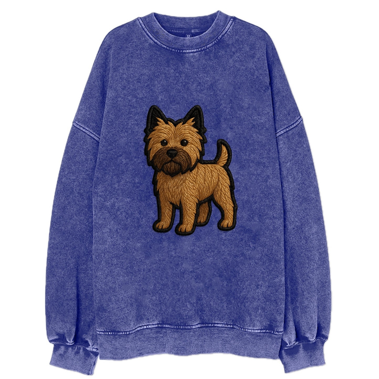Cairn Terrier - Modern shaggy design wit - Vintage Sweatshirt - Blue