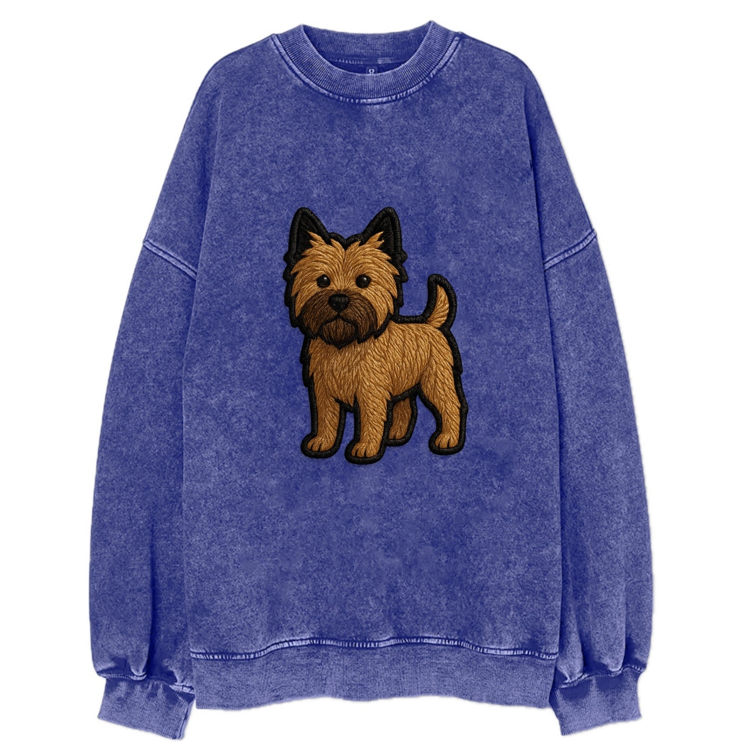 Cairn Terrier - Modern shaggy design wit - Vintage Sweatshirt - Blue