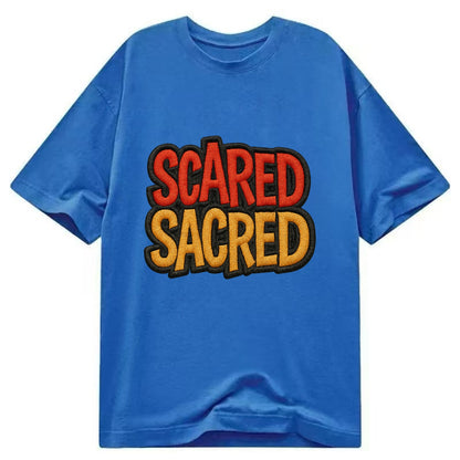 SCARED;SACRED JOURNEY Spiritual Purple Hat - Classic T-shirt - Blue